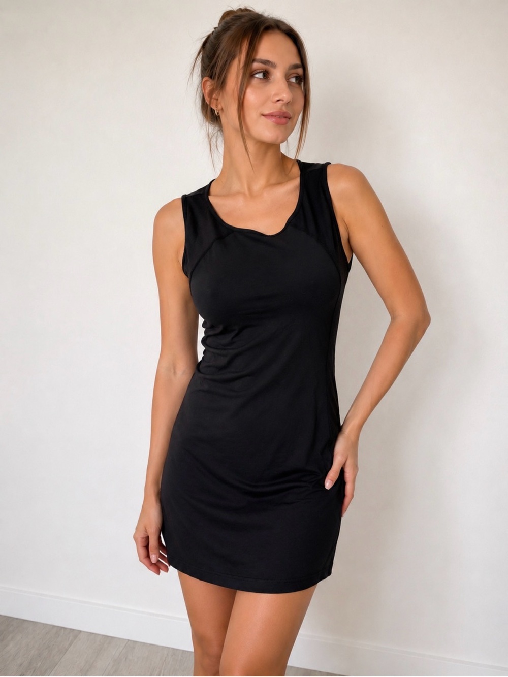 Black Sleeveless Midi Dress -‎ Unbranded